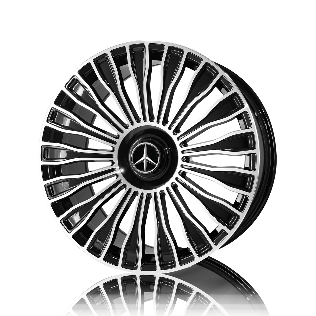 20" MERCEDES MC822 STYLE WHEELS GLOSS BLACK MACHINED FACE