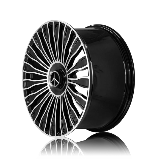 20" MERCEDES MC822 STYLE WHEELS GLOSS BLACK MACHINED FACE