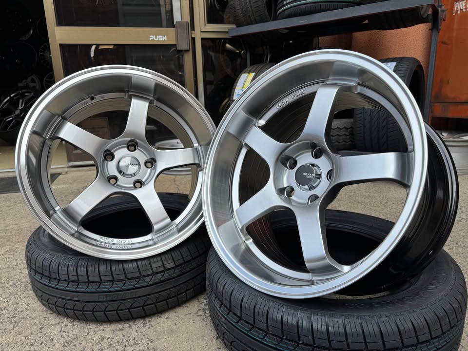Staggered Dish Rims 18inch Deep Dish Staggered Advan GT Racing Style Wheels – My Store