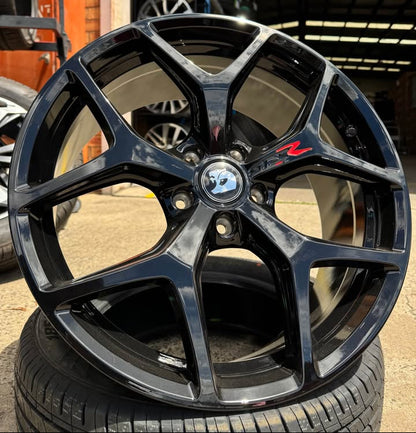 20inch GTSR STYLE WHEELS RED R Gloss Black