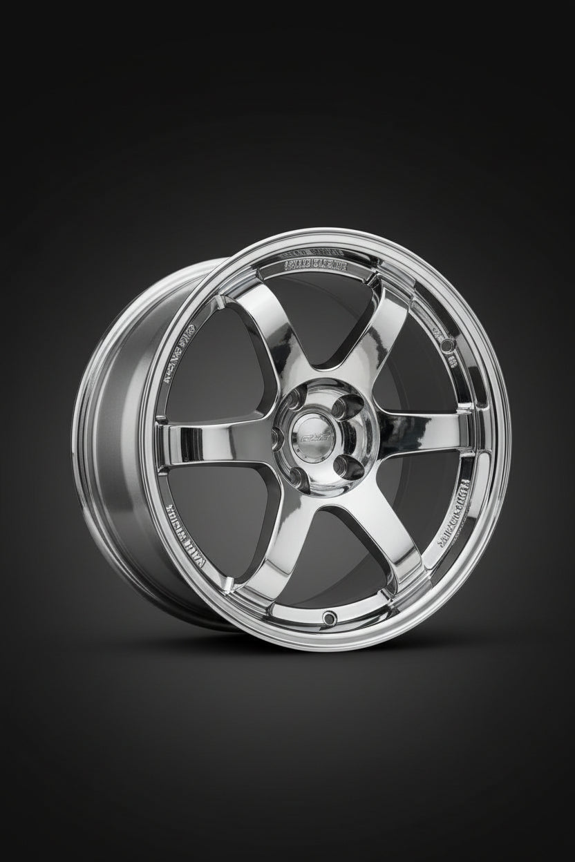 18inch Rays TE37 Style wheel full Chrome/Shift