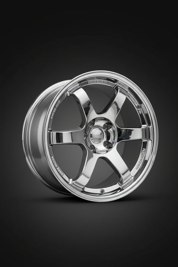 18inch Rays TE37 Style wheel full Chrome/Shift