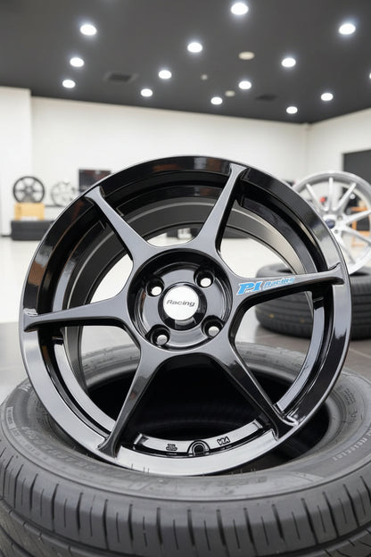 15inch Buddyclub P1 Racing Style Wheels - Gloss Black