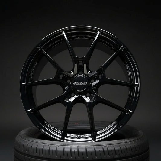 18inch Rays G025 Style Wheels Full Gloss Black Engraved