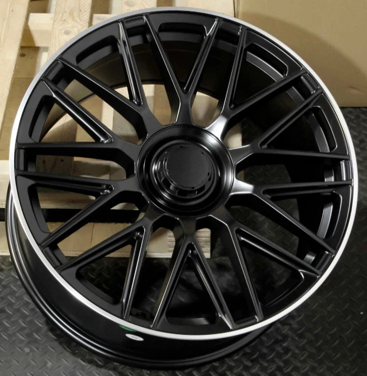 20" MERCEDES MC173 STYLE WHEELS SATIN BLACK MACHINED LIP