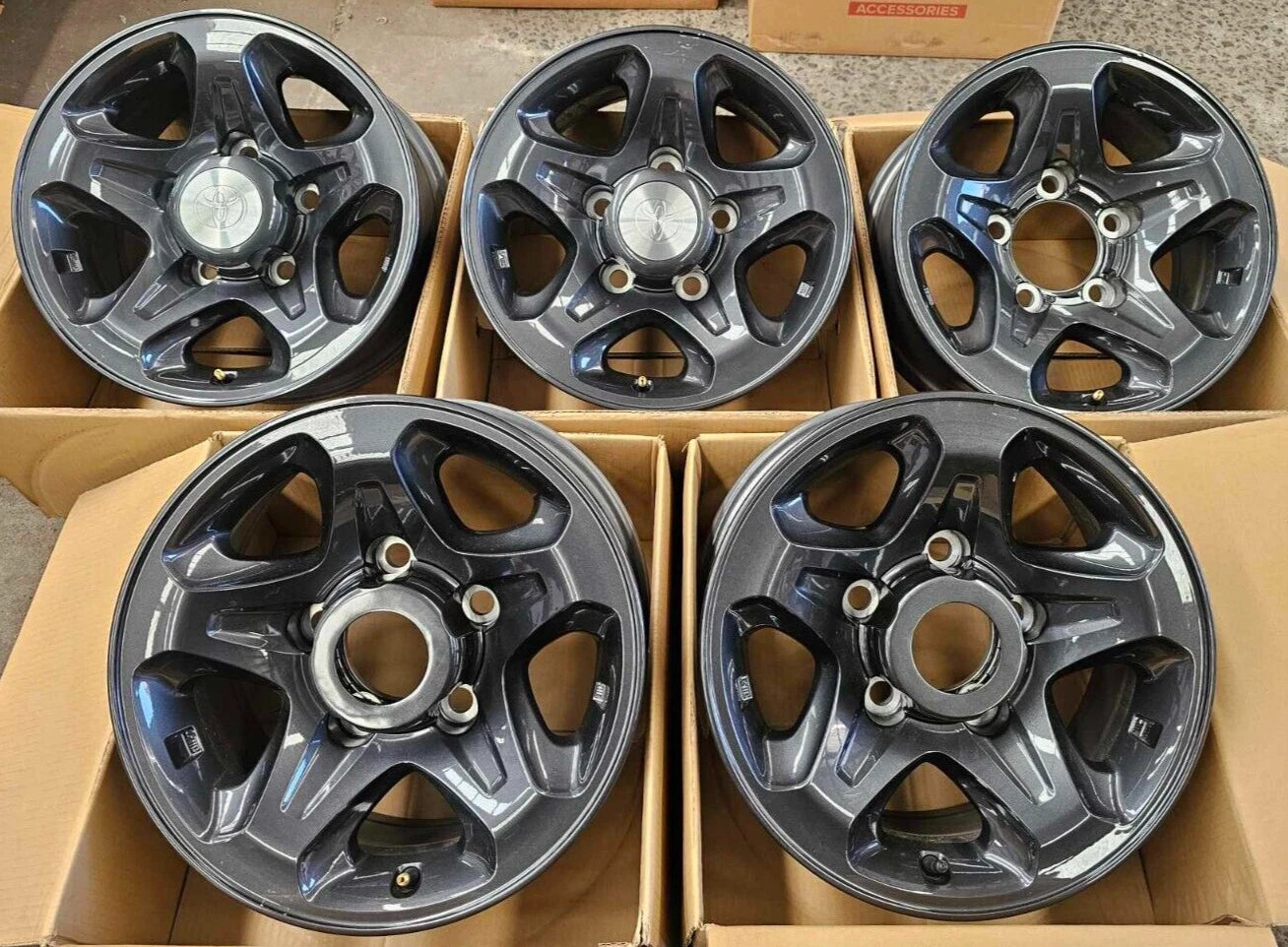 5x 16" Genuine 79 Series Landcruiser Wheels
