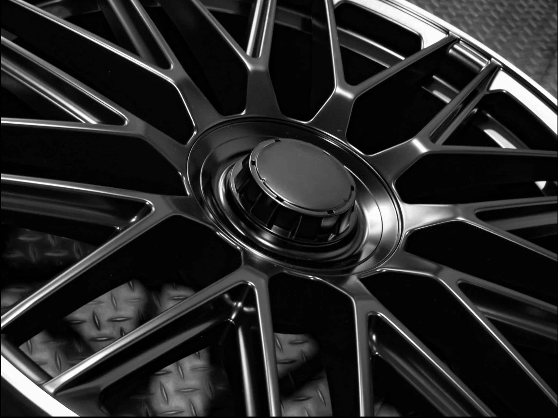20" MERCEDES MC173 STYLE WHEELS SATIN BLACK MACHINED LIP